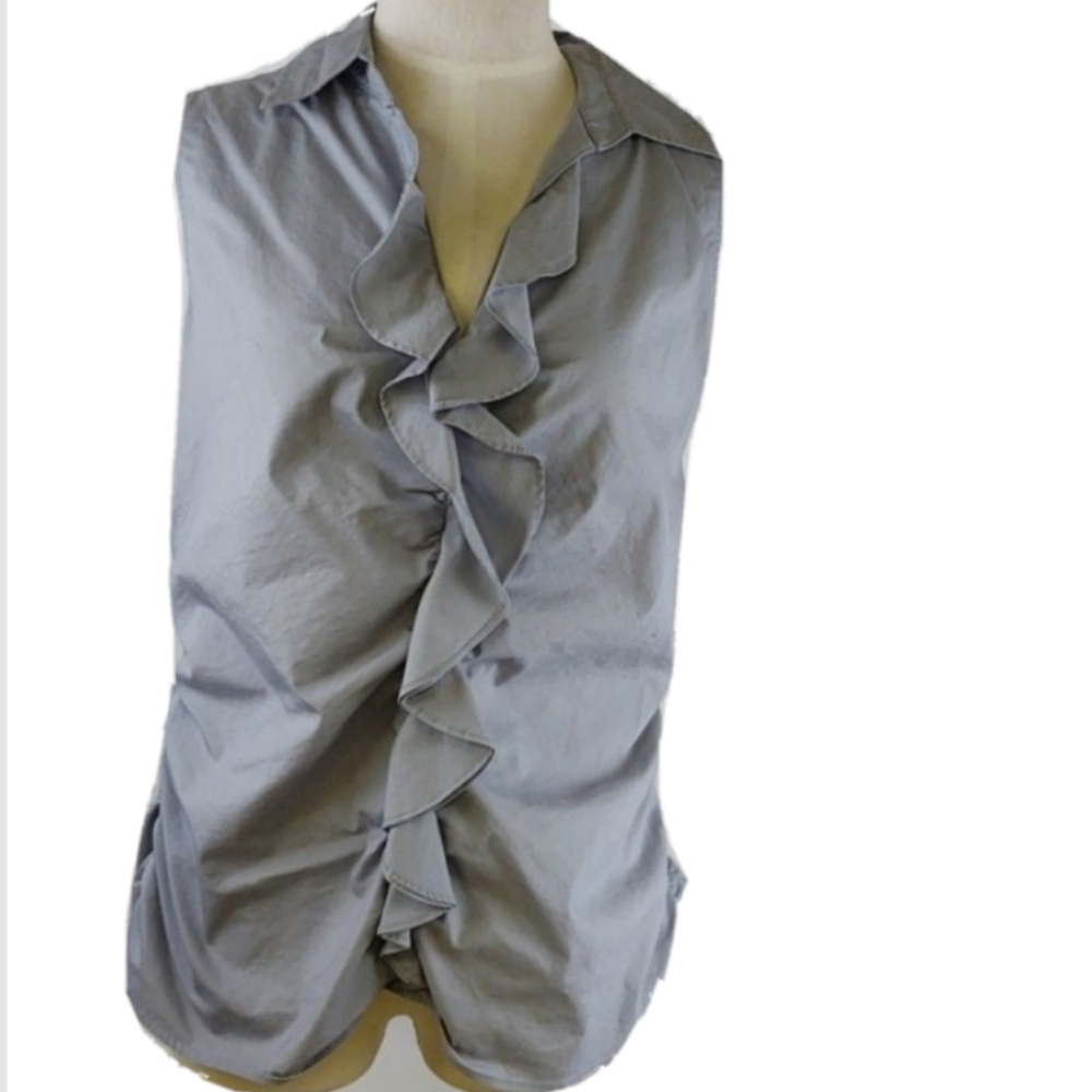 New York & Company Sleeveless Ruffle Top XL